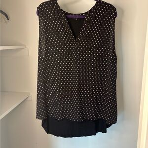 Papermoon Black Sleeveless Top with White Dots